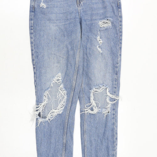 Topshop Womens Blue Cotton Skinny Jeans Size 25 in Regular Zip
