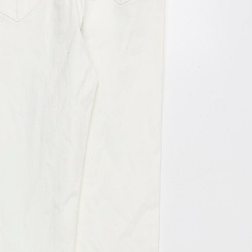 Topshop Womens White Cotton Skinny Jeans Size 28 in Regular Zip