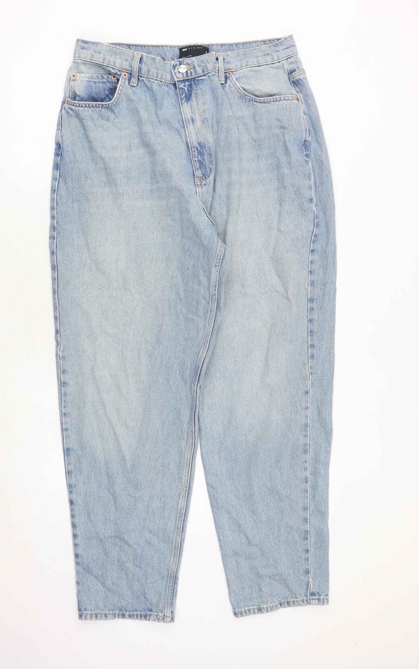 ASOS Womens Blue Cotton Mom Jeans Size 34 in L30 in Regular Zip
