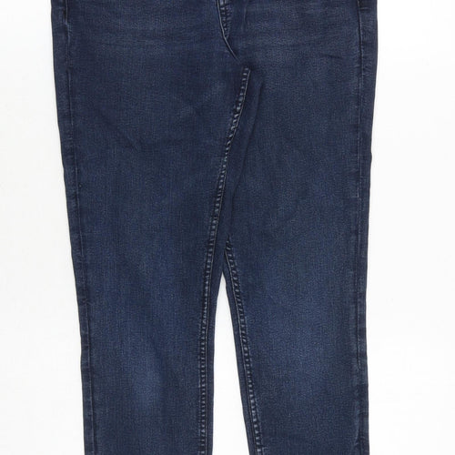Marks and Spencer Womens Blue Cotton Skinny Jeans Size 10 Slim Zip