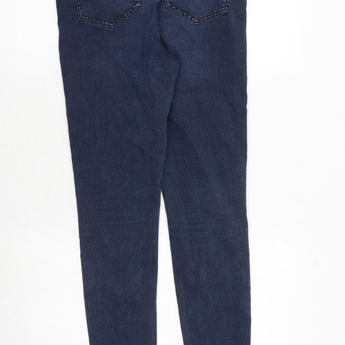Marks and Spencer Womens Blue Cotton Skinny Jeans Size 10 Slim Zip