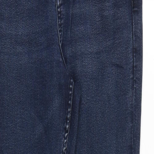 Marks and Spencer Womens Blue Cotton Skinny Jeans Size 10 Slim Zip
