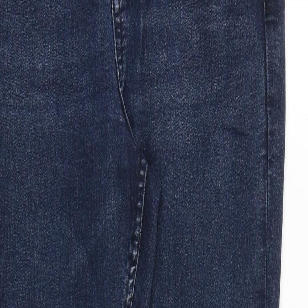 Marks and Spencer Womens Blue Cotton Skinny Jeans Size 10 Slim Zip