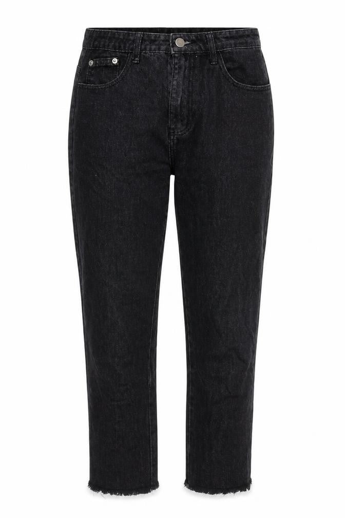 Momokrom Womens Black Cotton Mom Jeans Size 10 Regular Zip