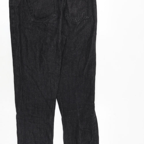 Momokrom Womens Black Cotton Mom Jeans Size 10 Regular Zip