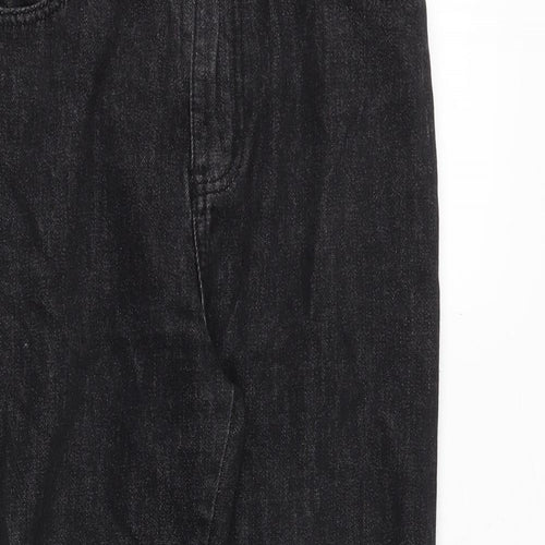 Momokrom Womens Black Cotton Mom Jeans Size 10 Regular Zip