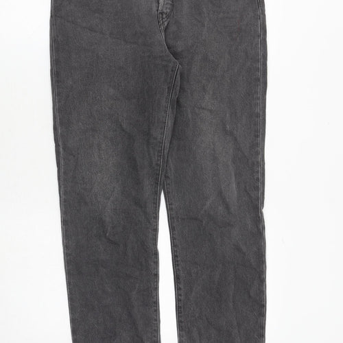 Levi's Womens Grey Cotton Straight Jeans Size 30 in Regular Button