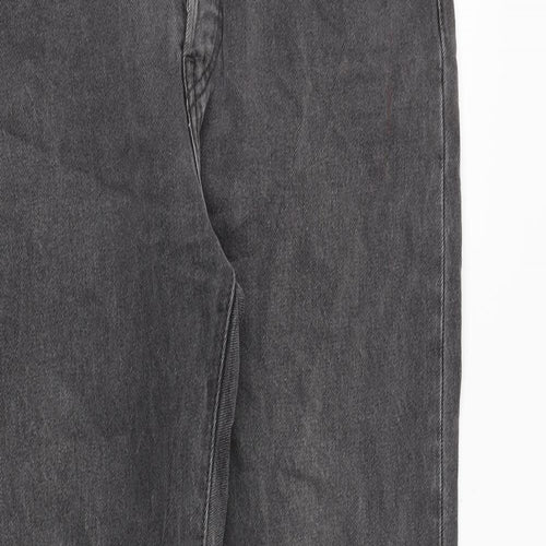 Levi's Womens Grey Cotton Straight Jeans Size 30 in Regular Button