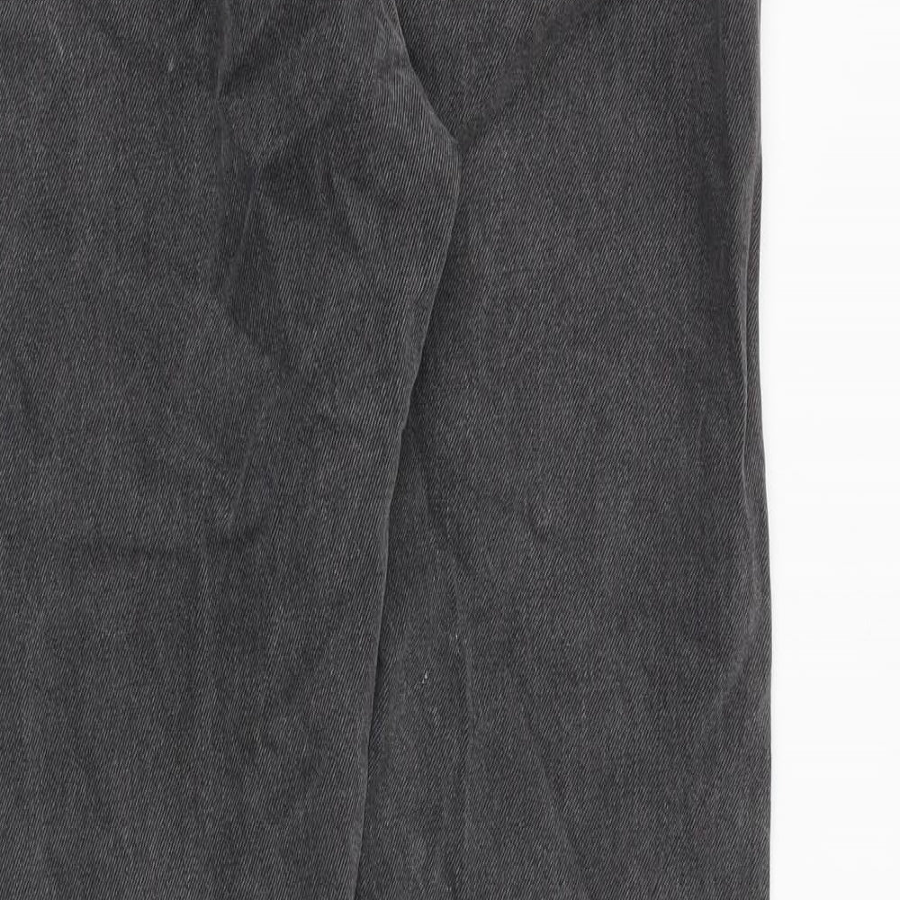 Levi's Womens Grey Cotton Straight Jeans Size 30 in Regular Button