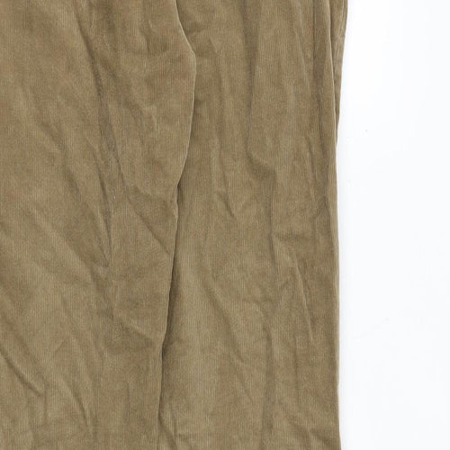 Marks and Spencer Mens Brown Cotton Trousers Size 30 in L33 in Regular Zip