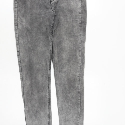 H&M Womens Grey Cotton Skinny Jeans Size 10 Regular Zip