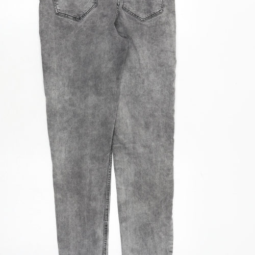 H&M Womens Grey Cotton Skinny Jeans Size 10 Regular Zip