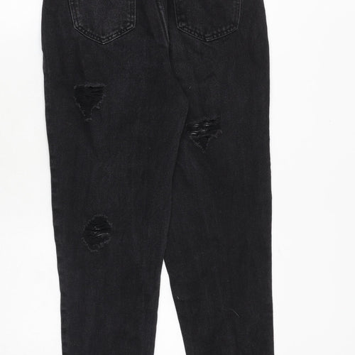 Saint Genies Womens Black Cotton Mom Jeans Size 8 Regular Zip