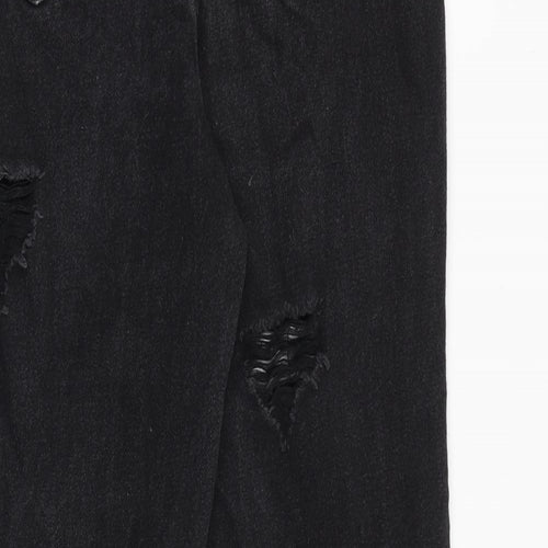Saint Genies Womens Black Cotton Mom Jeans Size 8 Regular Zip