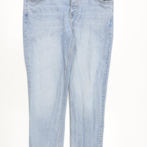 River Island Mens Blue Cotton Skinny Jeans Size 36 in L34 in Regular Button