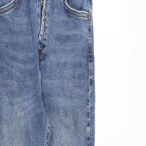 Topshop Womens Blue Cotton Skinny Jeans Size 30 in Regular Zip