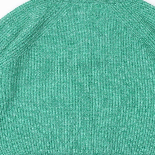 Marks and Spencer Womens Green High Neck Acrylic Pullover Jumper Size L