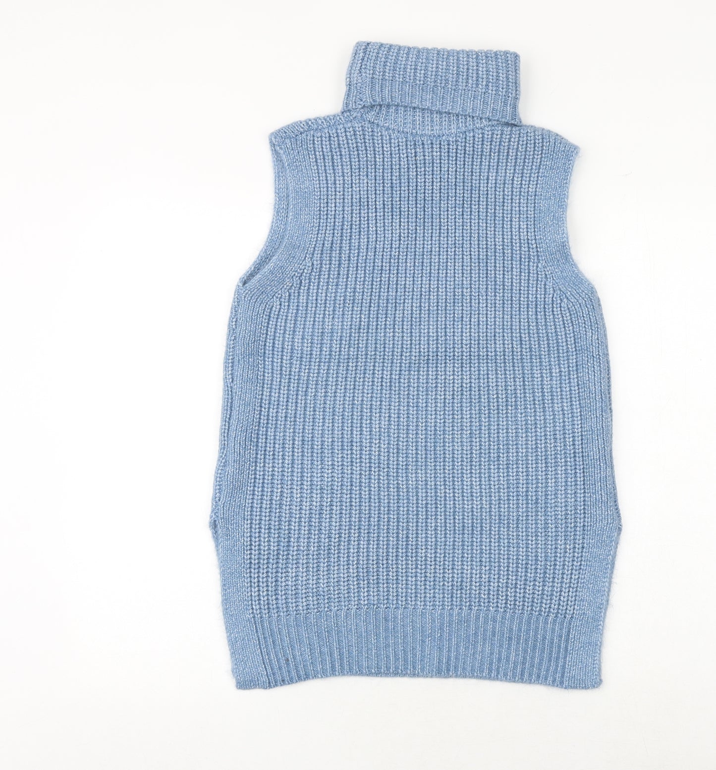 Marks and Spencer Womens Blue Roll Neck Polyester Vest Jumper Size S