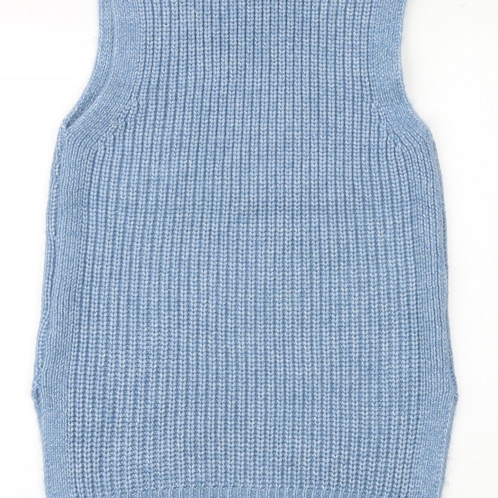 Marks and Spencer Womens Blue Roll Neck Polyester Vest Jumper Size S