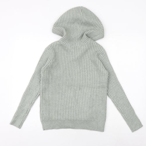 Marks and Spencer Womens Green Round Neck Polyester Pullover Jumper Size S
