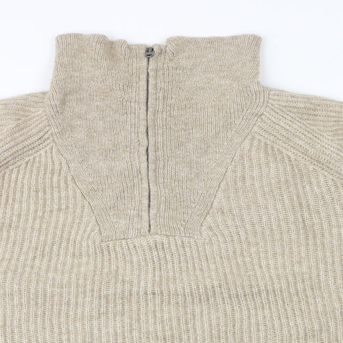 Marks and Spencer Womens Brown High Neck Acrylic Pullover Jumper Size XL