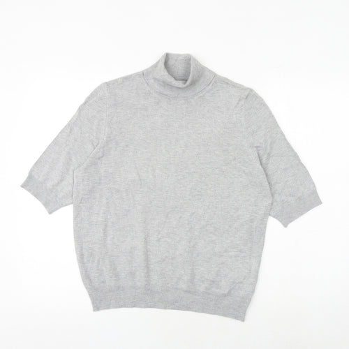 Marks and Spencer Womens Grey Roll Neck Viscose Pullover Jumper Size 16