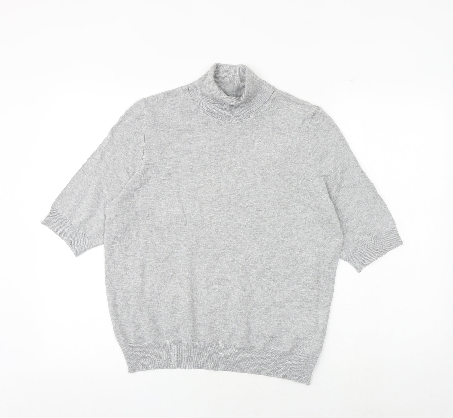 Marks and Spencer Womens Grey Roll Neck Viscose Pullover Jumper Size 16
