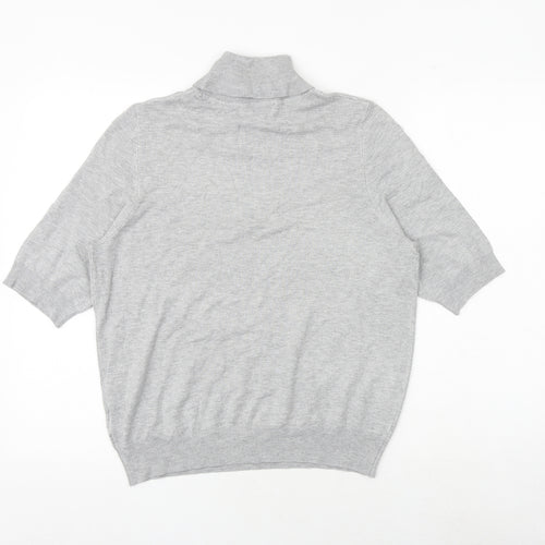 Marks and Spencer Womens Grey Roll Neck Viscose Pullover Jumper Size 16