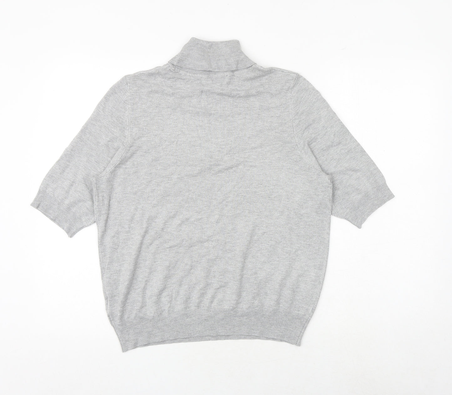 Marks and Spencer Womens Grey Roll Neck Viscose Pullover Jumper Size 16