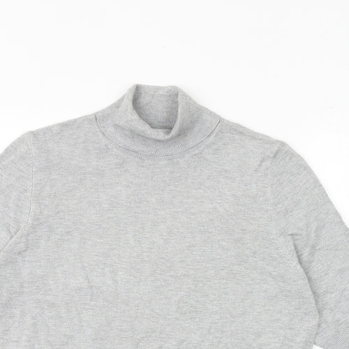 Marks and Spencer Womens Grey Roll Neck Viscose Pullover Jumper Size 16
