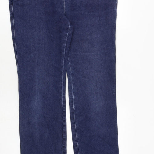 Viyella Womens Blue Cotton Straight Jeans Size 12 Regular Zip