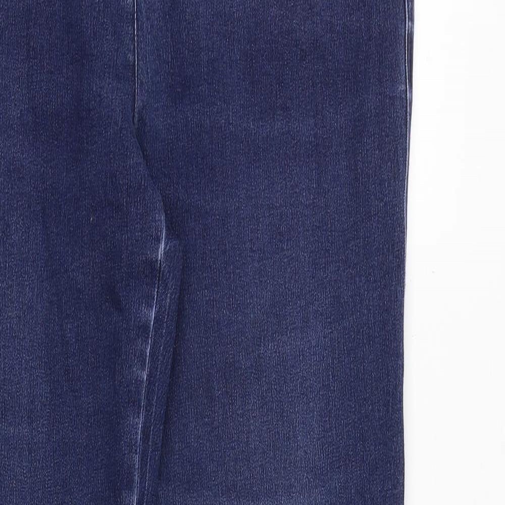 Viyella Womens Blue Cotton Straight Jeans Size 12 Regular Zip