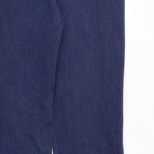 Viyella Womens Blue Cotton Straight Jeans Size 12 Regular Zip