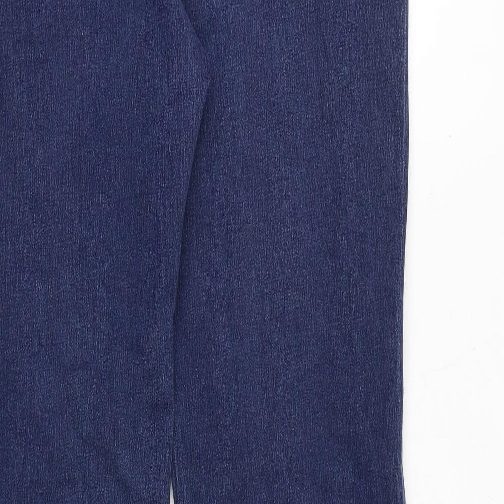 Viyella Womens Blue Cotton Straight Jeans Size 12 Regular Zip
