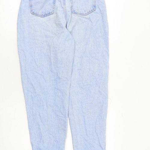 New Look Girls Blue Cotton Straight Jeans Size 13 Years Regular Zip - Distressed