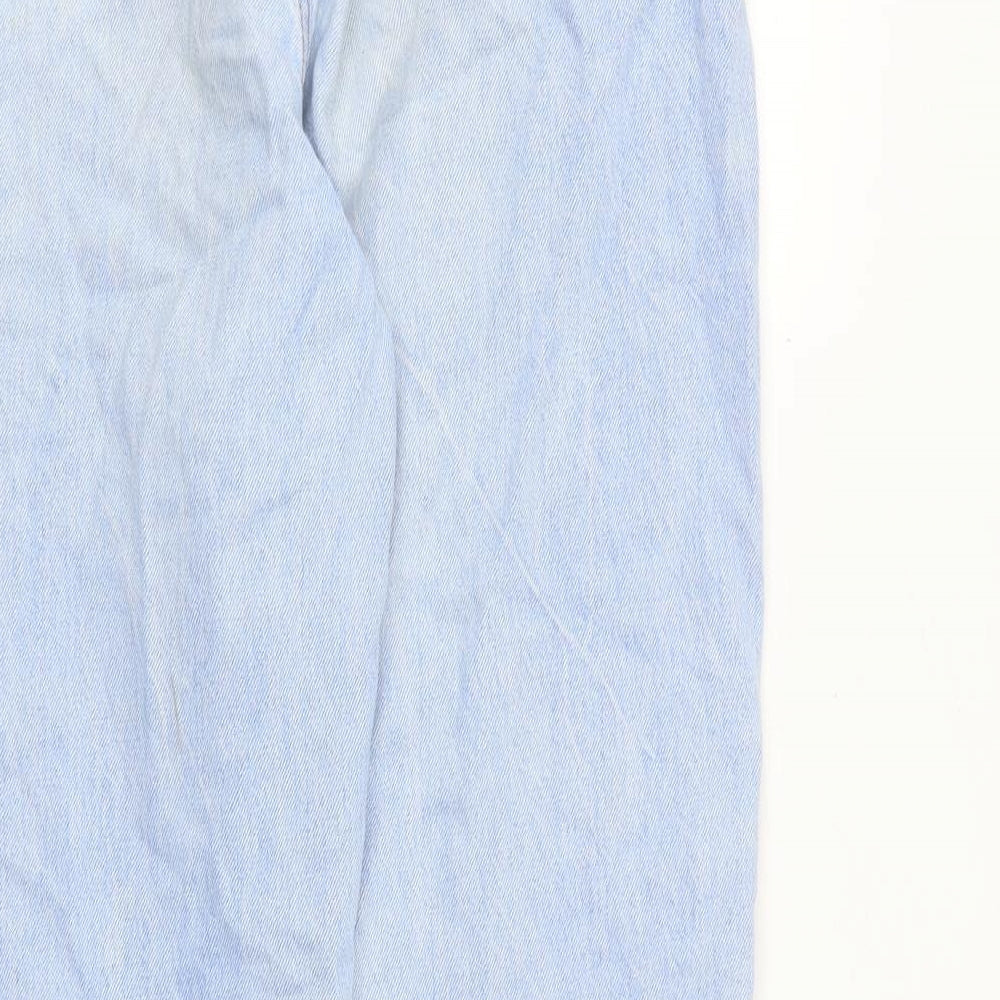 New Look Girls Blue Cotton Straight Jeans Size 13 Years Regular Zip - Distressed