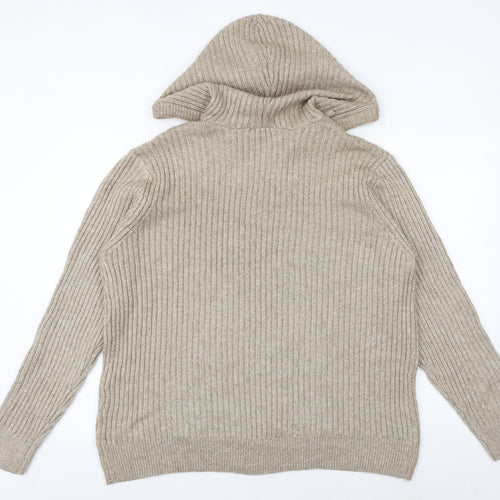 Marks and Spencer Womens Brown V-Neck Acrylic Pullover Jumper Size XL