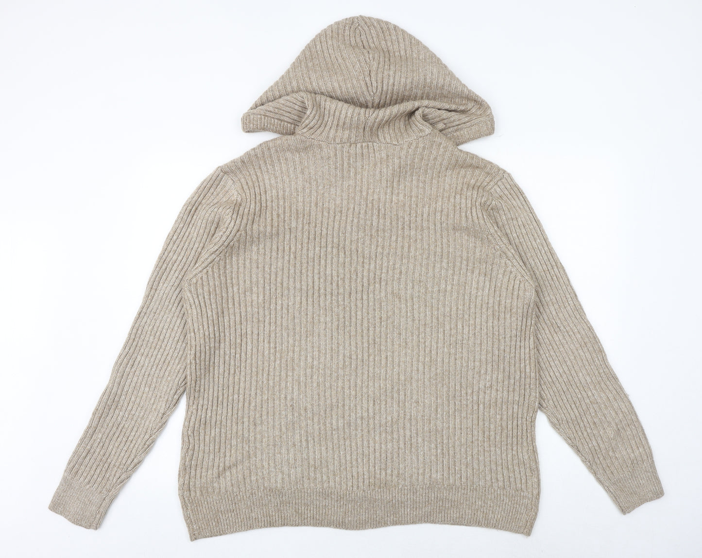 Marks and Spencer Womens Brown V-Neck Acrylic Pullover Jumper Size XL