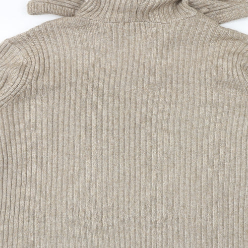 Marks and Spencer Womens Brown V-Neck Acrylic Pullover Jumper Size XL