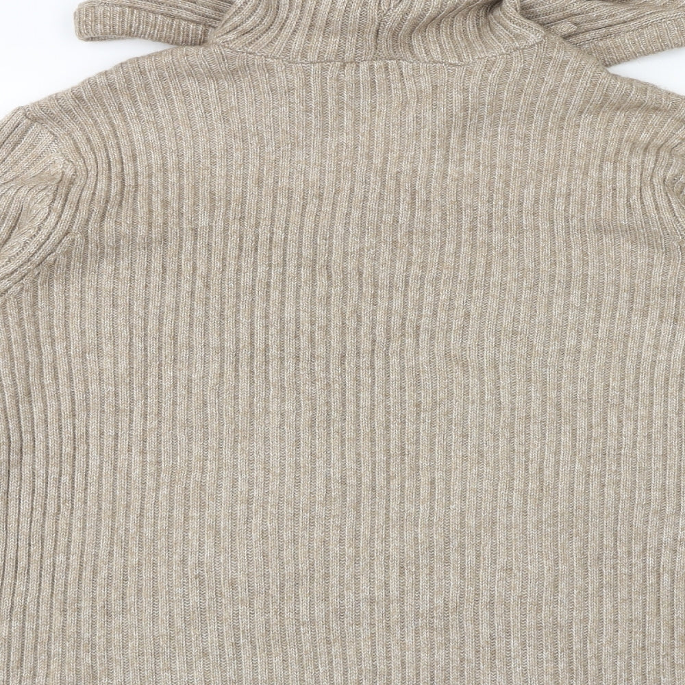 Marks and Spencer Womens Brown V-Neck Acrylic Pullover Jumper Size XL