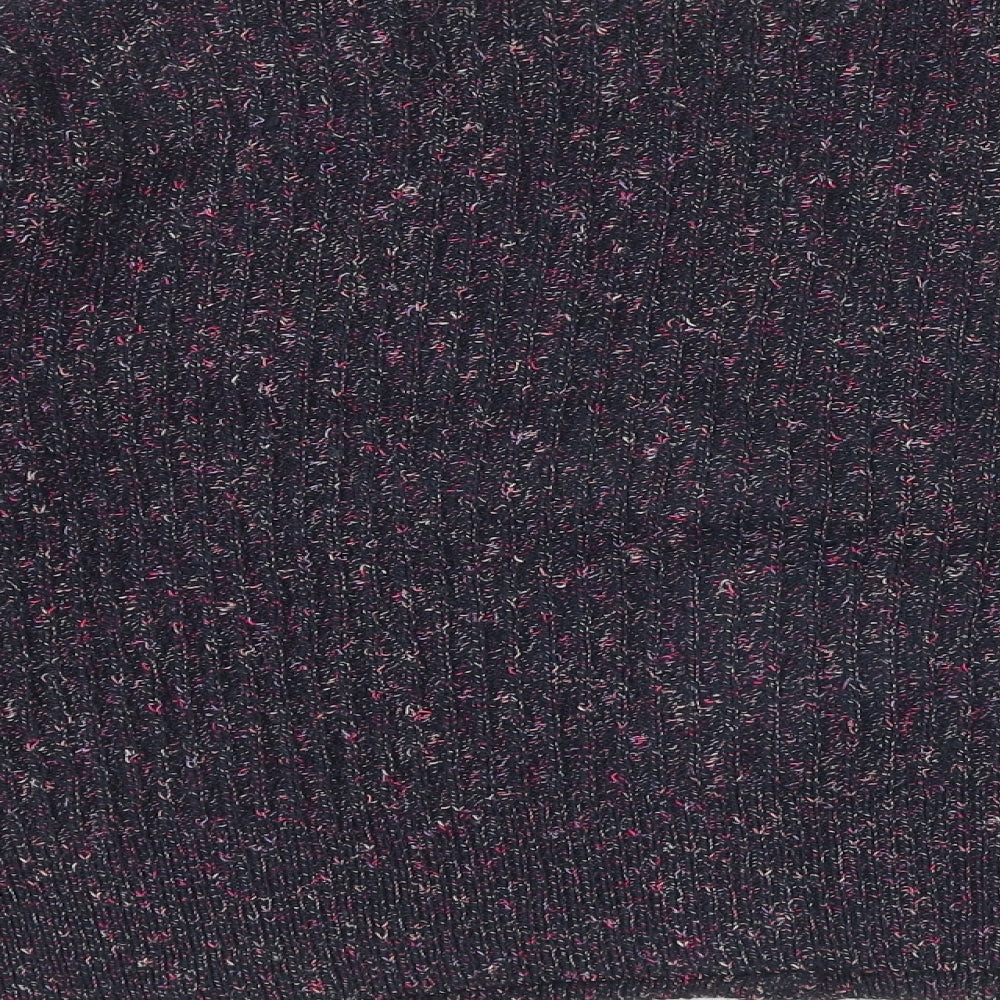 Marks and Spencer Womens Multicoloured V-Neck Acrylic Cardigan Jumper Size M