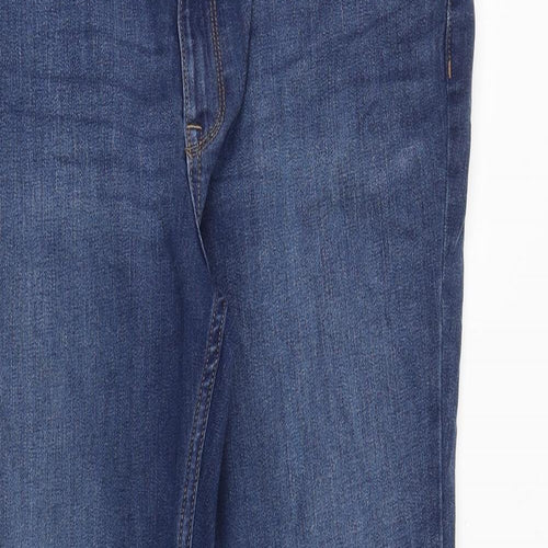 Marks and Spencer Womens Blue Cotton Skinny Jeans Size 16 Slim Zip