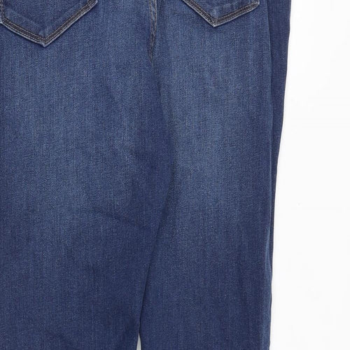 Marks and Spencer Womens Blue Cotton Skinny Jeans Size 16 Slim Zip