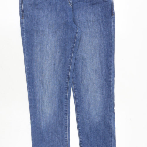NEXT Womens Blue Cotton Skinny Jeans Size 12 Slim Zip