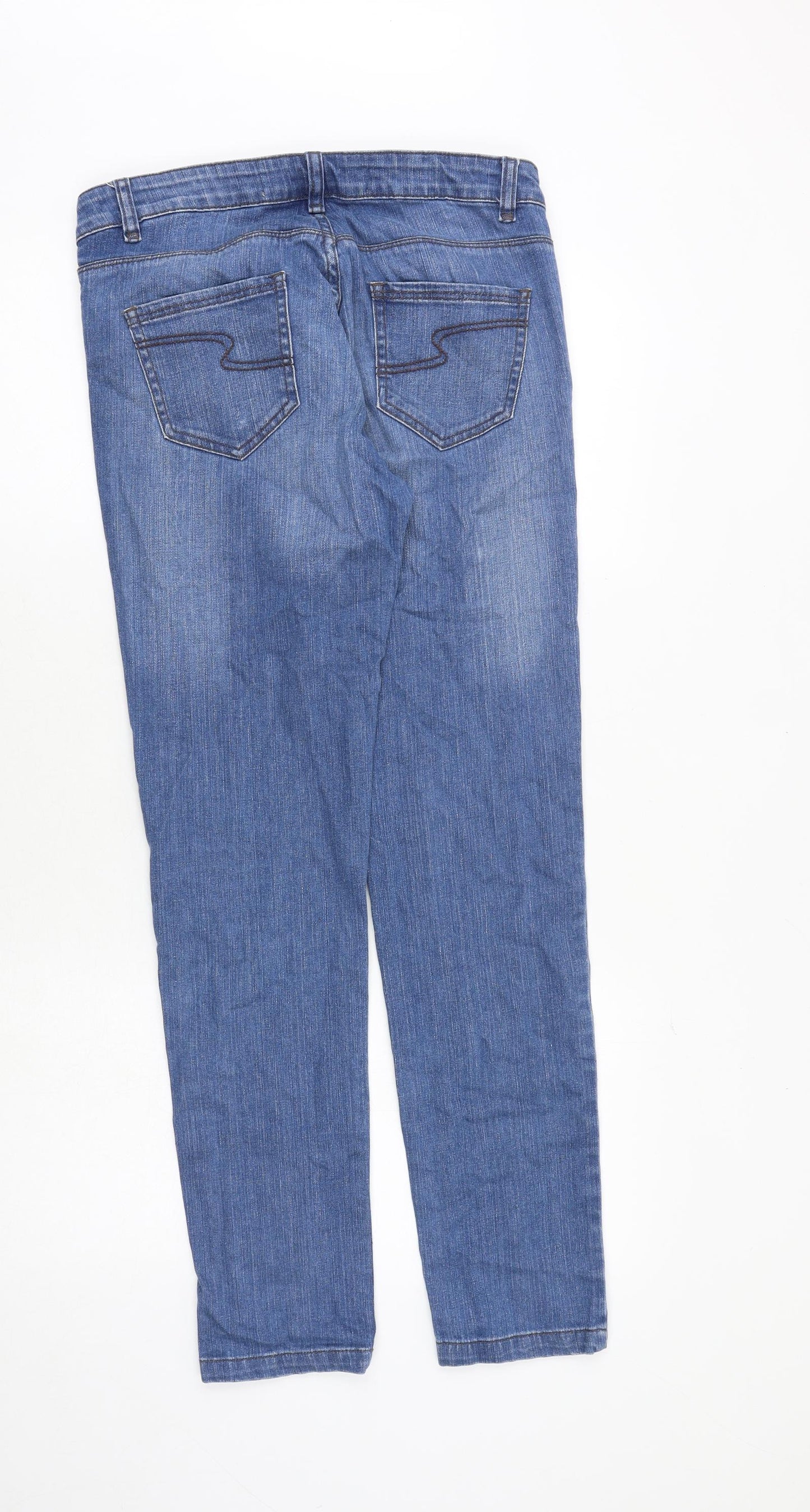 NEXT Womens Blue Cotton Skinny Jeans Size 12 Slim Zip
