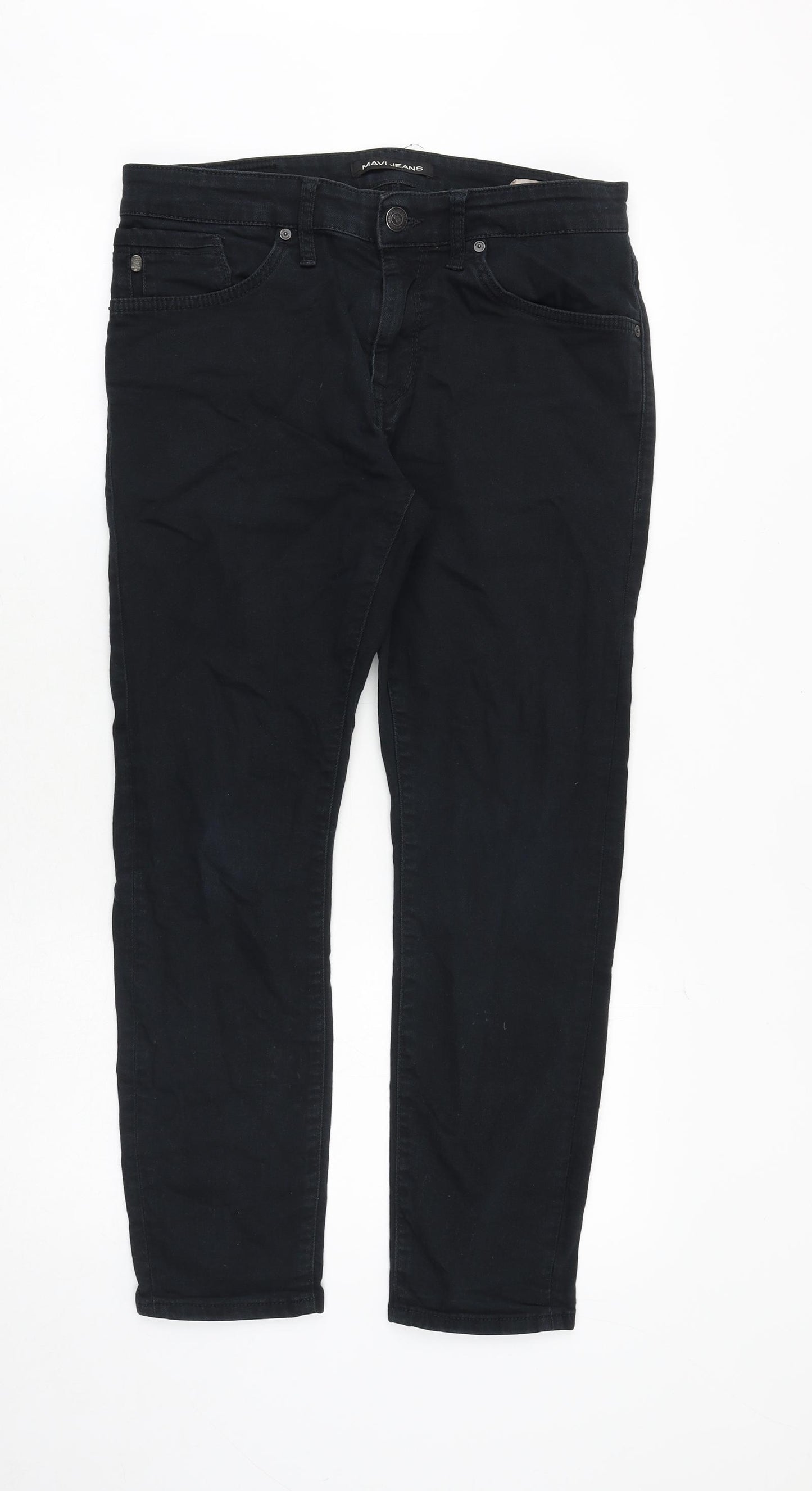 Mavi Mens Black Cotton Skinny Jeans Size 32 in Slim Zip