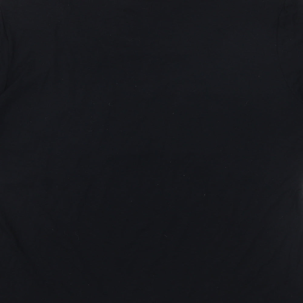 Marks and Spencer Womens Black Viscose Basic T-Shirt Size 18 Scoop Neck