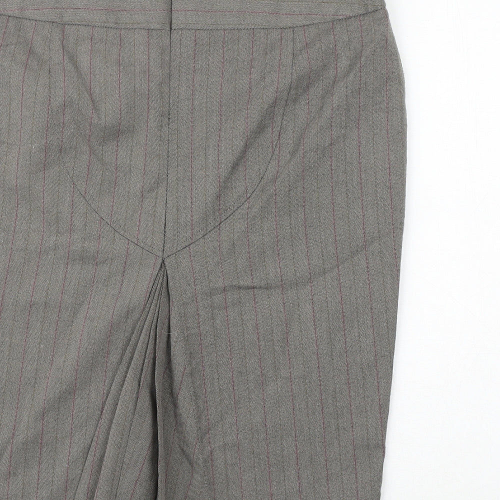 Sticky Fingers Womens Grey Striped Polyester Straight & Pencil Skirt Size 12 Zip