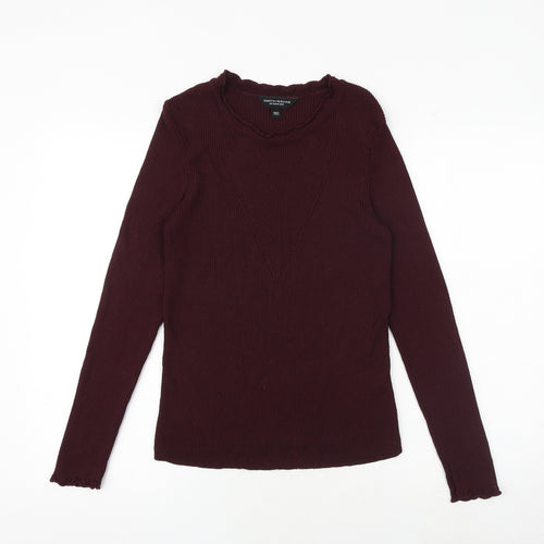 Dorothy Perkins Womens Purple Round Neck Viscose Pullover Jumper Size 12