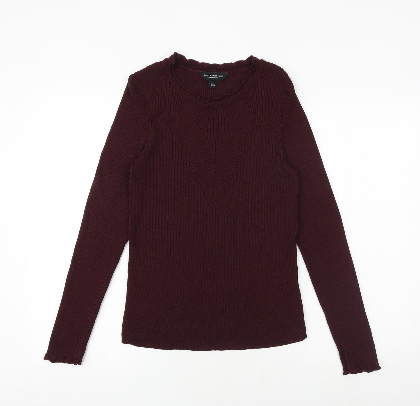 Dorothy Perkins Womens Purple Round Neck Viscose Pullover Jumper Size 12